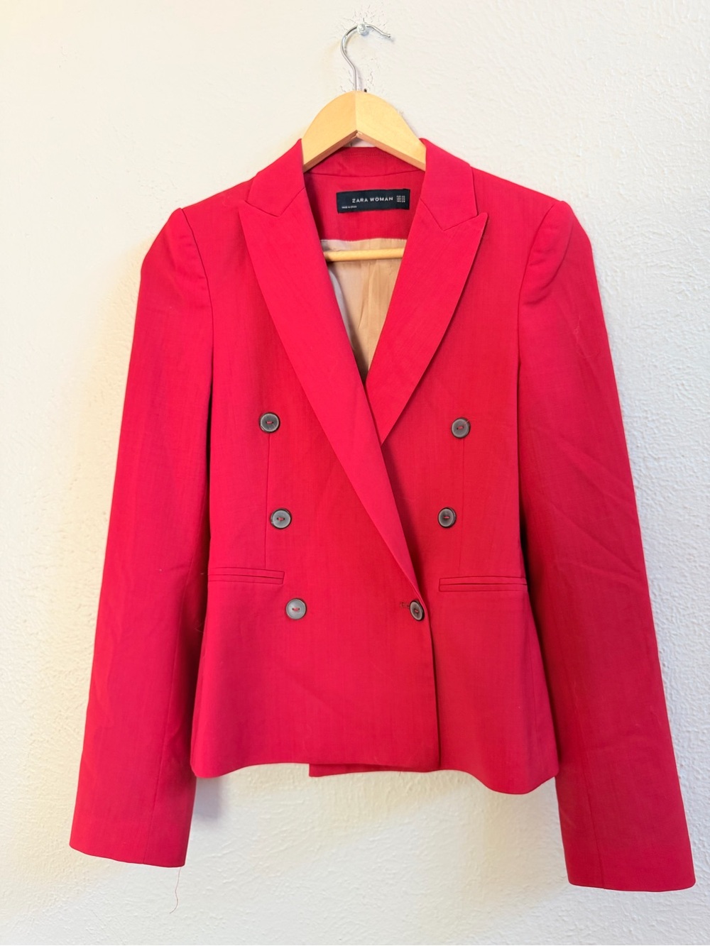 Zara cherry red double breasted jacket